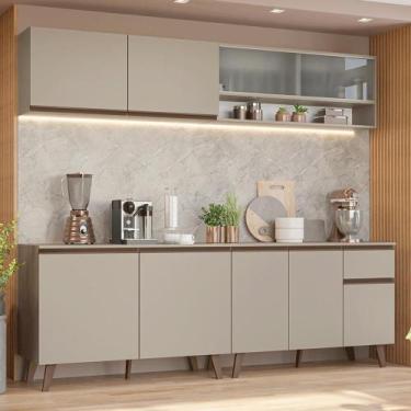 Imagem de Armário de Cozinha Completa 240 cm Nice Madesa 02, Crema