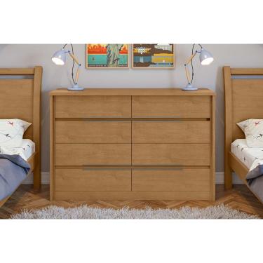 Imagem de Cômoda Solteiro Urban c/ 8 Gavetas Rovere/Amêndoa - Lopas