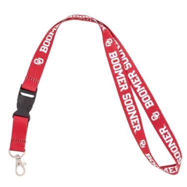 Imagem de Cordão The University of Oklahoma Sooners Chaves de carro porta-crachá de identificação chaveiro destacável fivela de encaixe (Design D)