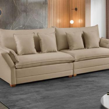 Imagem de Sofá Fixo 5 Lugares M-198 2,70m Molas Bonnel Almofadas Soltas Linho Es