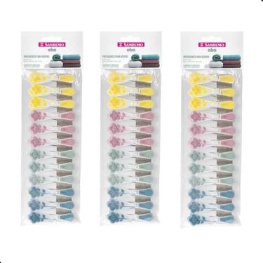 Imagem de Kit 36 Pregador de Roupas Plástico Resistente Emborrachado Oba Flores 