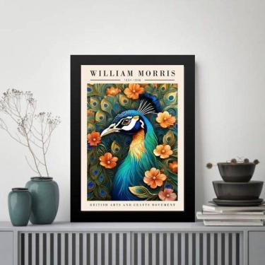 Imagem de Quadro Poster Pavão - William Morris 33X24Cm