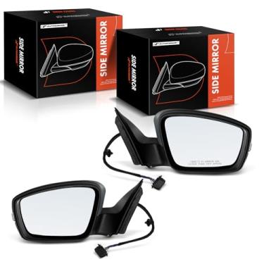 Imagem de A-Premium Par (2) espelhos retrovisores elétricos do lado do motorista e do passageiro - compatível com Volkswagen Jetta 2011-2018 - Retrovisor retrovisor externo preto dobrável manual aquecido com