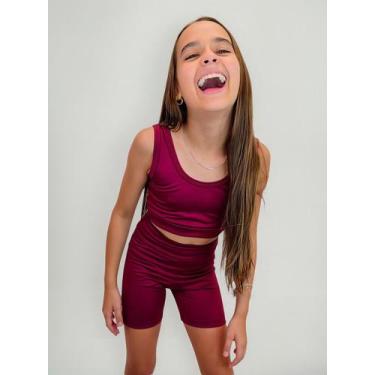 Imagem de Roupa De Treino Infantil Short E Top De Lycra - dubella clothing, Bord