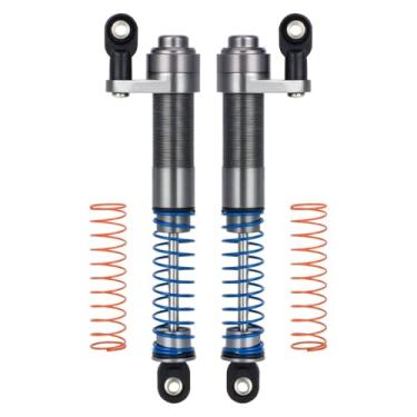 Imagem de Amortecedor RC 80-100 mm Ajustável Rosqueado Amortecedor de Óleo com Tampa Offset para 1/10 Axial SCX10 TRX4 Capra Tamiya LCG Cheater Rigs VS4-10 D90 90046 RC Crawler Car Upgrade Part (Titânio)