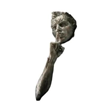 Imagem de Escultura 3D Homem Saindo Da Parede, Arte Moderna Em Canvas Para Decor