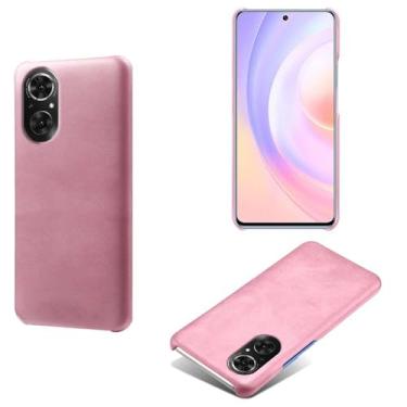 Imagem de Capa para Honor 50 SE,Proteção contra quedas,Casca de volta de cor sólida simples,Design de couro de imitação de plástico-Pink