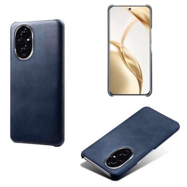 Imagem de Capa para Honor 200 PRO 5G,Proteção contra quedas,Casca de volta de cor sólida simples,Design de couro de imitação de plástico-Blue