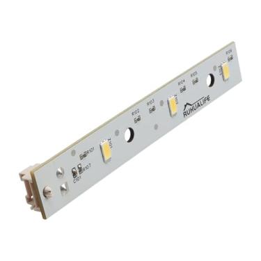 Imagem de RUHUALIFE Placa de luz LED para refrigerador, lâmpada de congelador, módulo de montagem de lâmpada de geladeira compatível com GE Frigorífico Substituição: WR55X26671