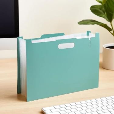 Imagem de Pasta Arquivo Organizadora com 13 Divisórias Grandes Alça de Documentos A4 Sanfonada Multiuso