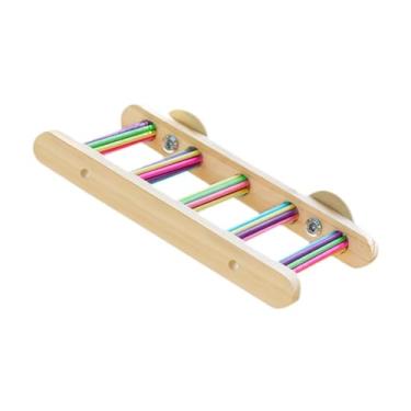 Imagem de Gralara Escada para Pássaros, Ponte, Acessórios para Gaiola de Pássaros, Prateleira, Brinquedo de Escalada para Mastigar, Suporte para, Calopsitas, P