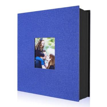 Imagem de Álbum de fotos Ywlake 10x15cm 400 bolsos, linho, azul