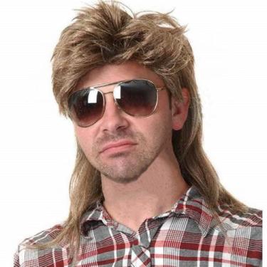 Imagem de Peruca, Swiking Mullet, marrom claro, retrô, anos 70 e 80