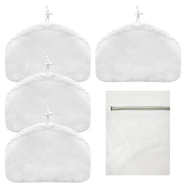Imagem de LOVECO Pacote com 4 almofadas de esfregão a vapor compatíveis com Kenmore SM2060 S200 Series esfregão a vapor etc. Almofadas de substituição laváveis para limpeza de chão sem arranhões