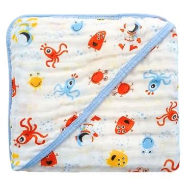 Imagem de Toalha de Banho Soft para Bebê com Capuz em Fralda Soft 100% Algodão 2 Camadas (Monstrinho)