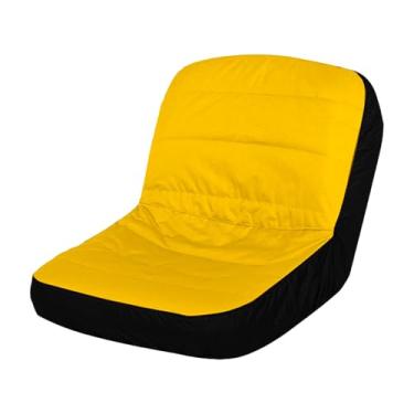 Imagem de Tomvorks Tampa do Assento do Trator de Gramado à Prova de Sol, Tampa do Assento do Cortador de Grama Com Bolso Com Zíper e Tecido Estanque, Encaixa 12,4-14,1 Polegadas No Encosto, Sem (Amarelo)