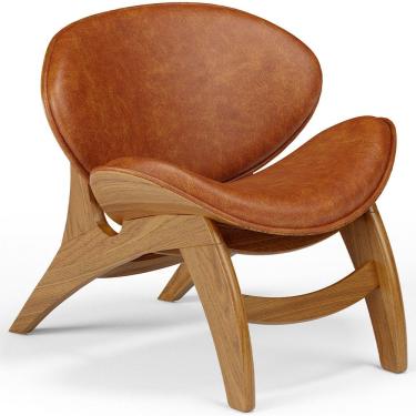 Imagem de Poltrona Decorativa Orgânica Sala Living Kadosh L02 Couríssimo Camel - Lyam Decor