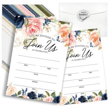 Imagem de 142Cusrtyh Aquarela Flor Casamento Dupla Face Cartão de Convites de Enchimento 15 Folhas com Envelopes