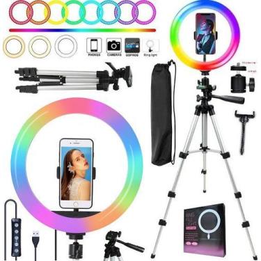 Imagem de Iluminador Ring Light Luz Led Colorida Rgb Para Foto Profissional Maqu