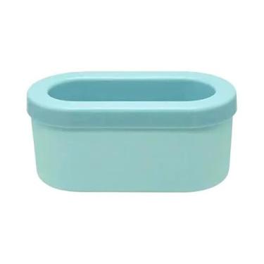 Imagem de Forma de gelo em silicone flexível com tampa - Deforma Fácil para Drinks e Café (Azul Piscina)