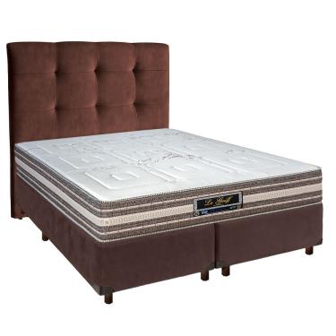 Imagem de Conjunto Cama Box Blindado Casal + Colchão Molas Ensacadas Legriff Sankonfort + Cabeceira