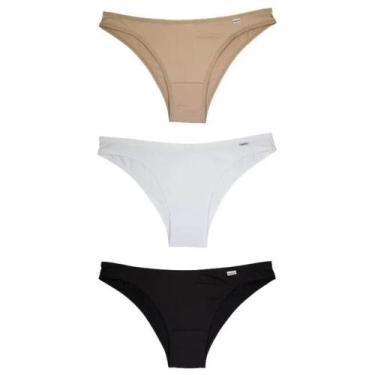 Imagem de Del Rio Kit Calcinhas Tanga Microfibra Mousse Branco Preto Tamanho GG