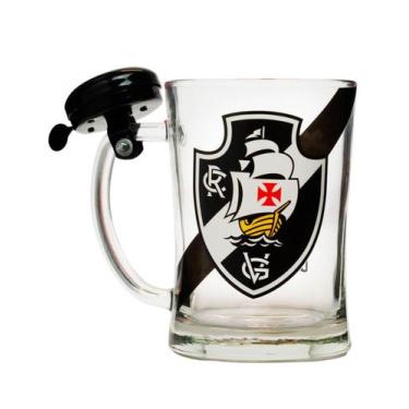 Imagem de Caneca De Vidro Gigante Com Campainha 650ml - Vasco - Mileno