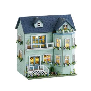 Imagem de Kit de casa em miniatura DIY CUTEROOM Wooden Dollhouse Warm Manor