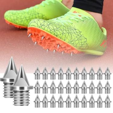 Imagem de Espigões de pista de aço carbono 1/4 x 32, substituição de pontas de Sprint duráveis para tênis de corrida, prata grande