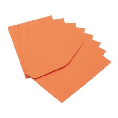 Imagem de Mini envelopes, pacote com 24 mini cartões de presente envelope de cartão de visita para pequenos cartões de notas, casamento, laranja