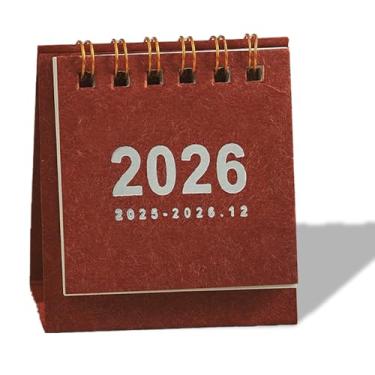 Imagem de Pequeno calendário 2025, decoração retrô simples e não impressa, pequeno ornamento, vermelho