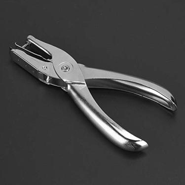 Imagem de Perfuração portátil, linhas finas de metal antiderrapante para coleta de sucata, perfurador cromado com sistema de alavancagem, aderência confortável, ideal para artesanato em papel, operação com uma