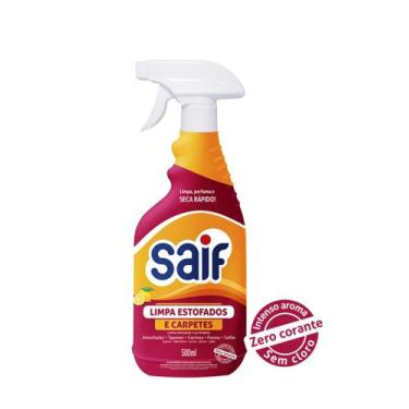 Imagem de Limpa Estofados e Carpetes Saif Spray Gatilho Limpa, Perfuma e Seca Rá