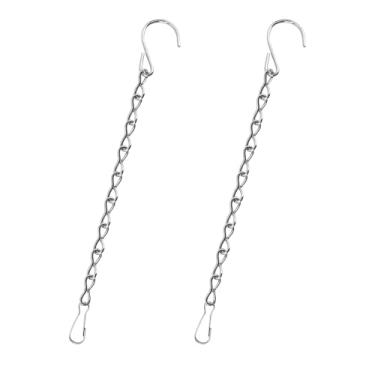 Imagem de Generic Ganchos de plantas suspensos de ferro, pacote com 2, ganchos S de 24 cm, acabamento prateado, capacidade de até 5,4 kg, uso interno/externo