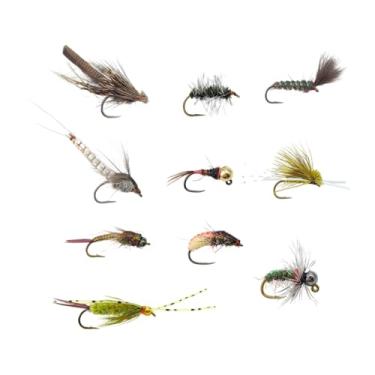 Imagem de Fenteer 10 peças de iscas artificiais para pesca com mosca com caixa de armazenamento para pesca de peixe-gato