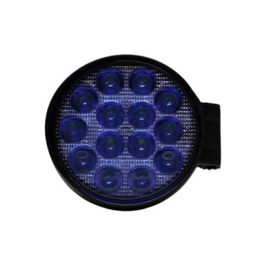 Imagem de Farol LED Azul Universal, 42W, 14 LEDs, IP67, Alumínio Fundido, 10-24V, Resistente à Água, para Carros e Caminhões