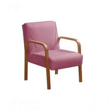 Imagem de Poltrona Decorativa Anita Cadeira Moderna Sala Recepção - Suede Rosa 280