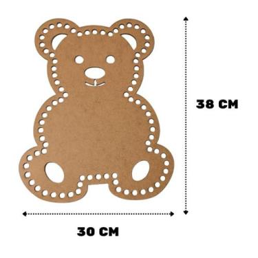 Imagem de Base de MDF Formato de Urso crochê/Fio de malha - - LENOBRE