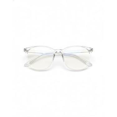 Imagem de Óculos Feminino Delicado, Armação com Proteção UV400, Lentes Transparentes sem Grau, Anti Luz Azul, Medidas 14,5 x 5,5 x 5cm (TRANSPARENTE)