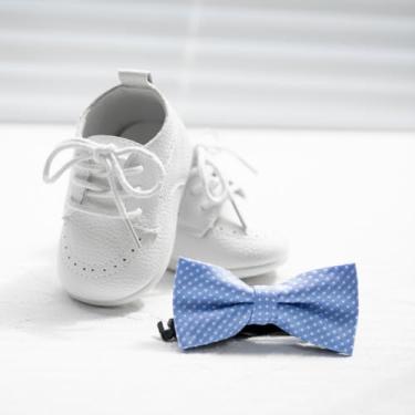 Imagem de Mocassins para bebês meninos meninas clássico casamento Brogue Oxford sapatos sociais primeiros passos caminhada sapato de berço preguiçoso, A02/Lzwhite, 18-24 Months Toddler