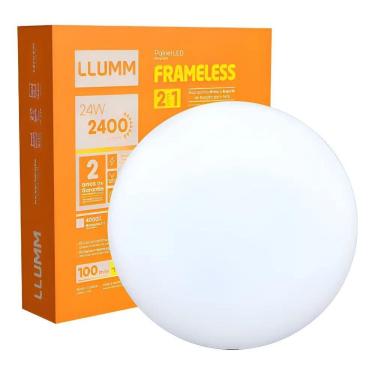 Imagem de Painel Frameless Plafon Borda Infinita Led 24W Redondo 2 Em