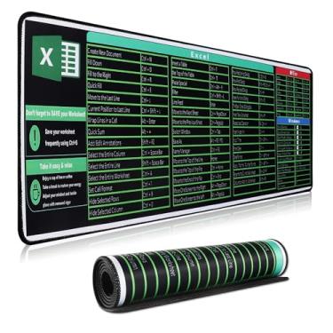 Imagem de HGWALP Tapete de mouse grande para jogos estendido XXL tapete de mouse pad de mesa longo com bordas costuradas para teclado, casa, escritório, jogos, trabalho, mesa grande (90 x 15,7 pol, 90 x 40