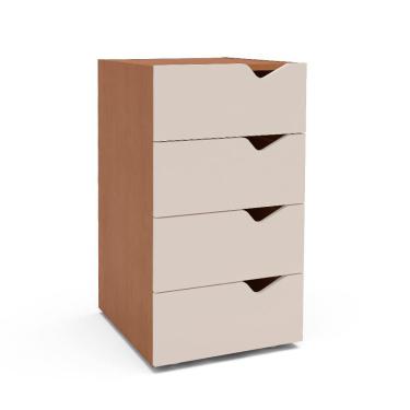 Imagem de Gaveteiro Porto 4 Gavetas Freijó e Creme