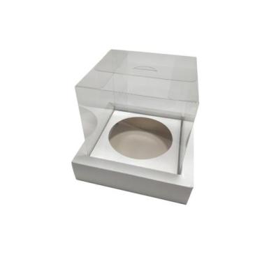 Imagem de Caixa Para Panetone 250G Branco Com Borda Kit 10Und - Embala Cristal