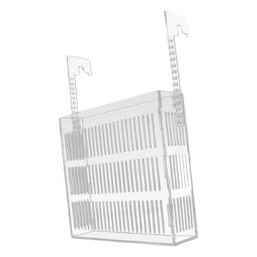 Imagem de KiBcsLic Caixa de isolamento transparente para peixes, incubadora de peixes com gancho, instalação rápida, multiuso, caixa de acrílico para incubação, 19x18x5cm