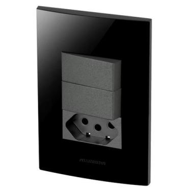 Imagem de Conjunto 2 Simples + 1 Tomada 10A - Inova Black / Grafite - Alumbra
