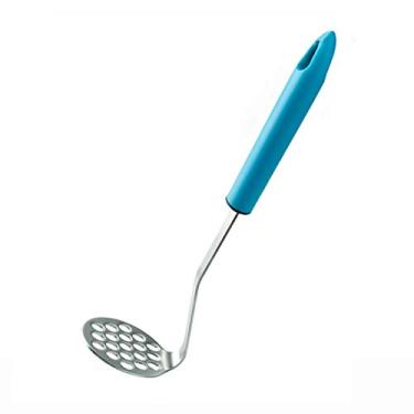 Imagem de Conjunto de almofariz e pilão de aço inoxidável: Espremedor de batata roxo essencial para cozinhar e utensílios de cozinha