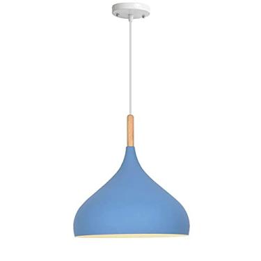 Imagem de CHENKUI Luzes pendentes americanas de lustre de madeira de cor nórdica macaron Lighting candeeiro suspenso industrial simples Shade País personalidade criativa iluminação E27 base para quarto
