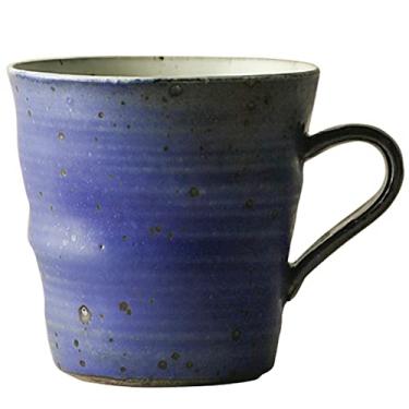 Imagem de Caneca simples retrô de grés feita à mão, caneca de café com leite de cerâmica, perfeita para chá, expresso, cappuccino, cacau quente linda caneca