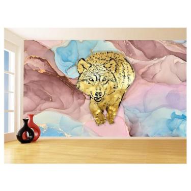 Imagem de Papel De Parede Animais Pop Art Lobo Colorido 3,5M Pxa594 - Você Decor